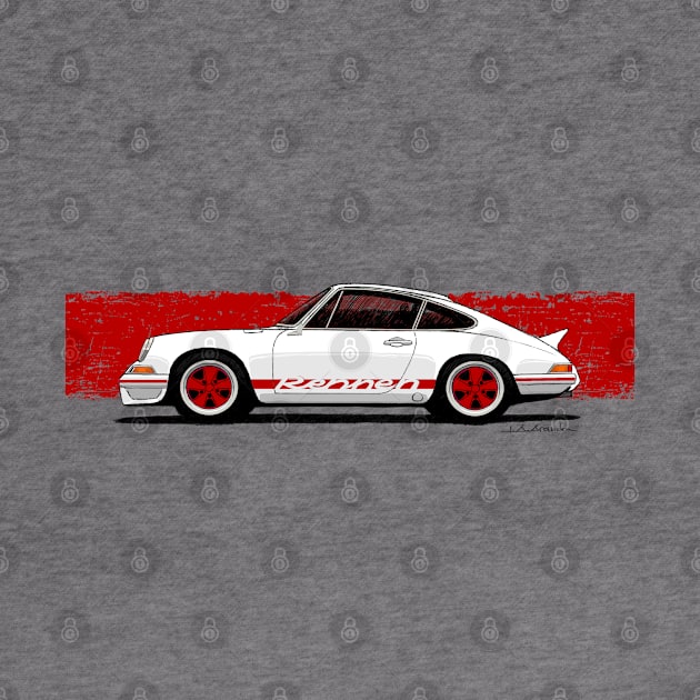 The iconic German sports car with red stripes by jaagdesign